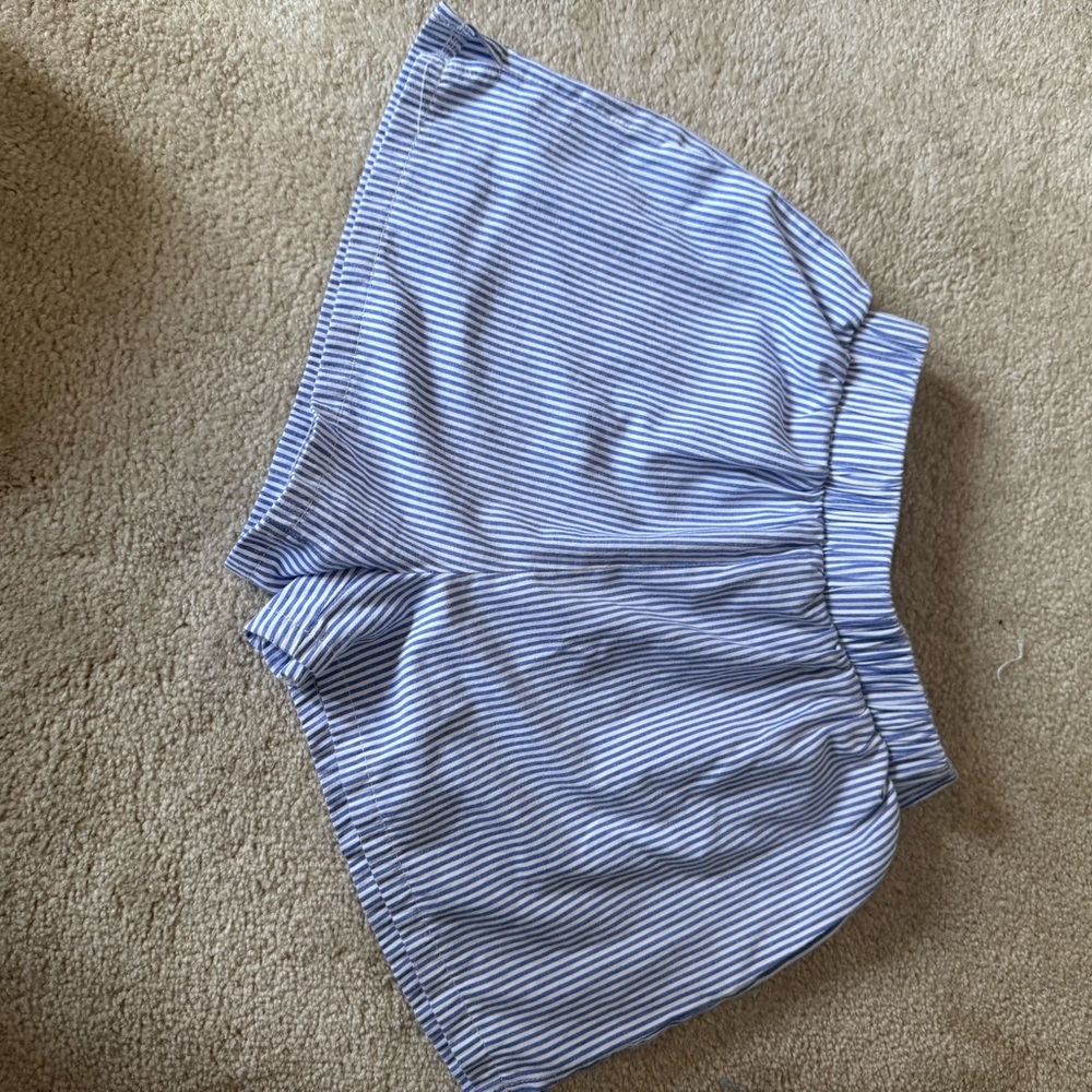Blue Striped Women's Shorts